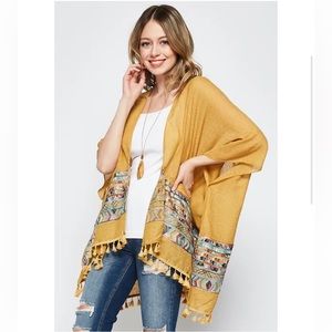 EMBROIDERED TASSEL KIMONO